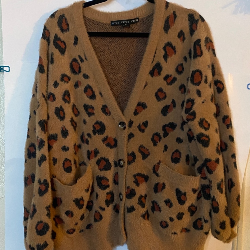 HYFVE Animal Print Button Cardigan